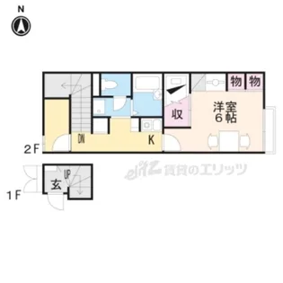 レオパレスナップシャンブル【206号室】の間取り