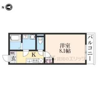 nukumori西京極【105号室】の間取り