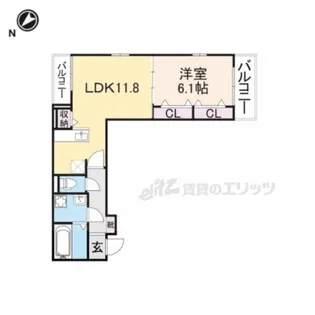 アビタシオン河瀬駅前【302号室】の間取り