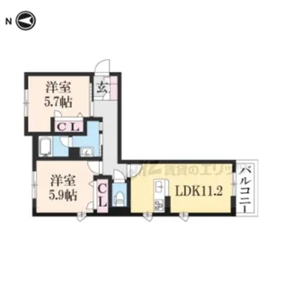 アンビシア【205号室】の間取り
