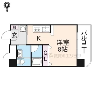 OMマンション東生駒【9階】の間取り