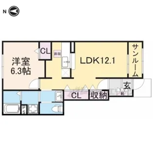 フローレンス【1階】の間取り