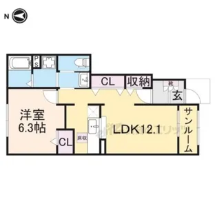 フローレンス【1階】の間取り
