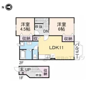 メゾン・ド・リーヴB【202号室】の間取り