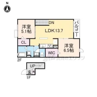パレス田原本【4階】の間取り
