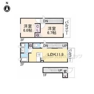 ガーデンコートCМK【2階】の間取り