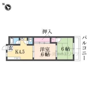 富雄サニーハイツ【3階】の間取り