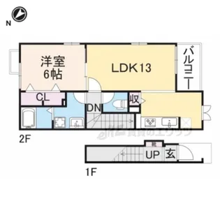 ルミエール周枳A【2階】の間取り