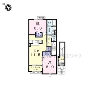 ヴィラージュSuzuA【2階】の間取り