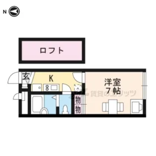 レオパレスMikage【107号室】の間取り