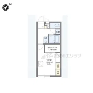 レオパレスそよ風【102号室】の間取り