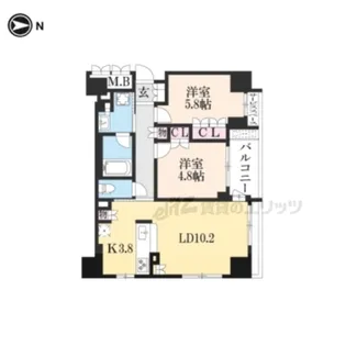 ジオ烏丸五条【206号室】の間取り