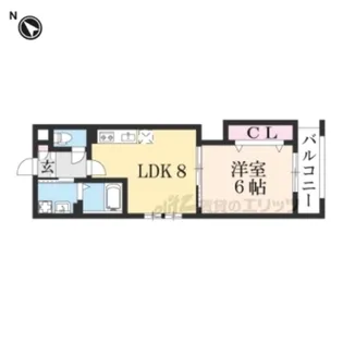 エリディア京田辺【203号室】の間取り