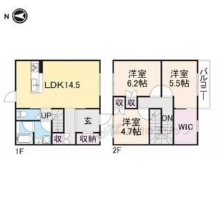 滋賀県長浜市三ツ矢元町【テラスハウス】の間取り