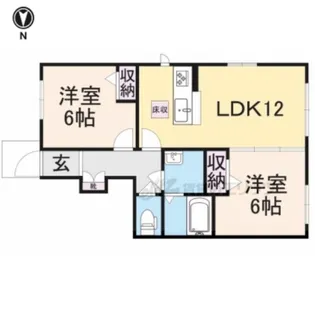 シャーメゾン東坊城【101号室】の間取り