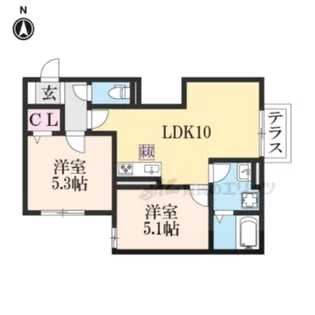 リニュエラ香里園町【1階】の間取り