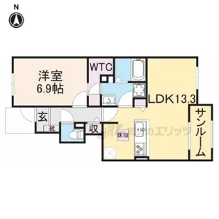 プルメリアF【1階】の間取り