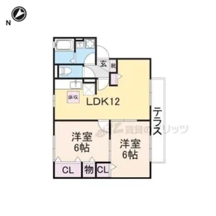 セジュール・オ・ラック【1階】の間取り