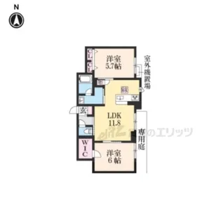 2LDKの間取り画像