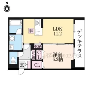 シャーメゾン リアン 富雄元町【103号室】の間取り