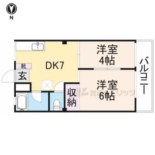 マンション香楽【4階】の間取り