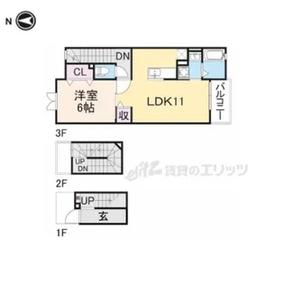 レジデンス西九条【3階】の間取り