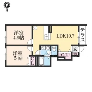 グランアヴニール【1階】の間取り