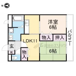 グランパル佐保【3階】の間取り