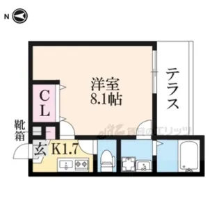 カーサウッド花園【1階】の間取り