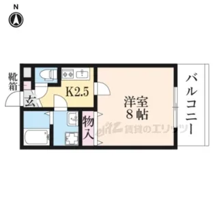 カーサウッド花園【2階】の間取り