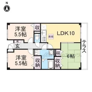 クール ヴェルビュ【1階】の間取り