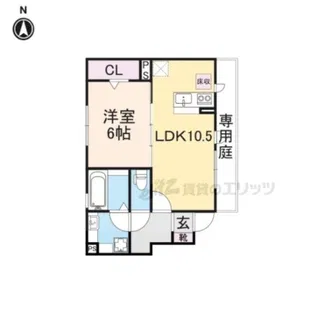 ラフィーネ四条大路【105号室】の間取り