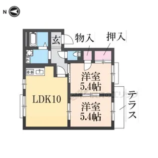 グリーンコーポ A・B【2階】の間取り