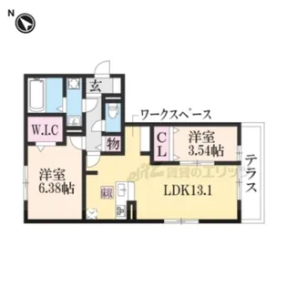 カーサ近江富士【1階】の間取り