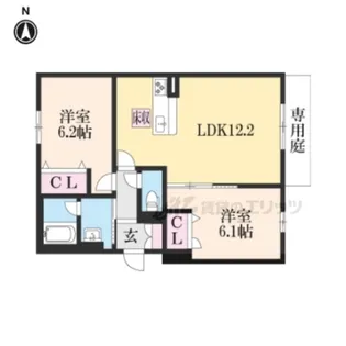 シャーメゾン レーヴ【101号室】の間取り