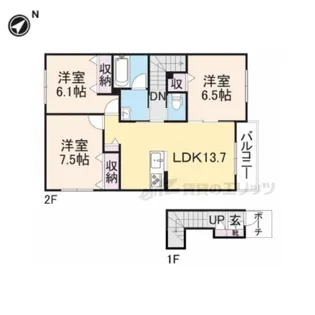ヴァンヴェール生駒【2階】の間取り