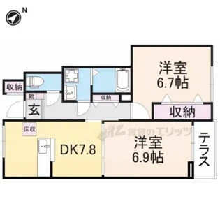 サンシャインB【1階】の間取り