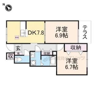 シャルムクレインB【1階】の間取り