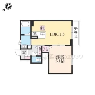 ブランドール【103号室】の間取り