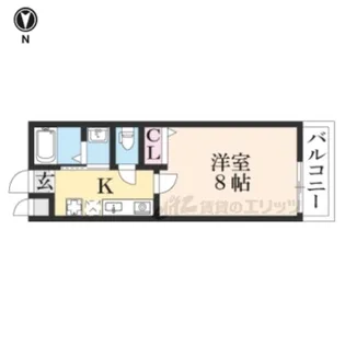 LaFiteSHOGOIN【201号室】の間取り