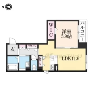 シャーメゾン花木【201号室】の間取り