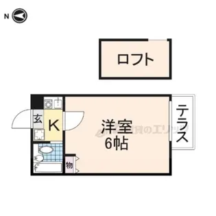 シティパレス学園前Pー7【1階】の間取り
