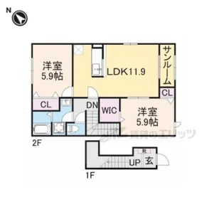 アルモニーハイツ?【2階】の間取り