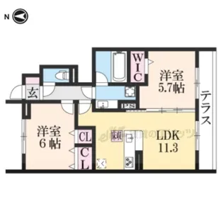 アモーレ岩倉【1階】の間取り