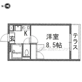 レオパレスドリーム浪漫【102号室】の間取り