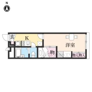 レオパレスAQUA BLUE【104号室】の間取り