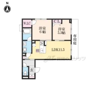 シャーメゾン綾小路【103号室】の間取り