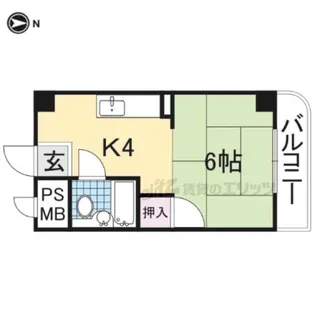 ヤブナカマンション【2階】の間取り