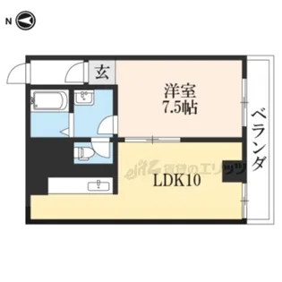 レジデンス五個荘【407号室】の間取り