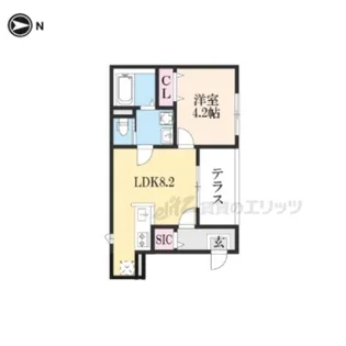 山科ビエント【1階】の間取り